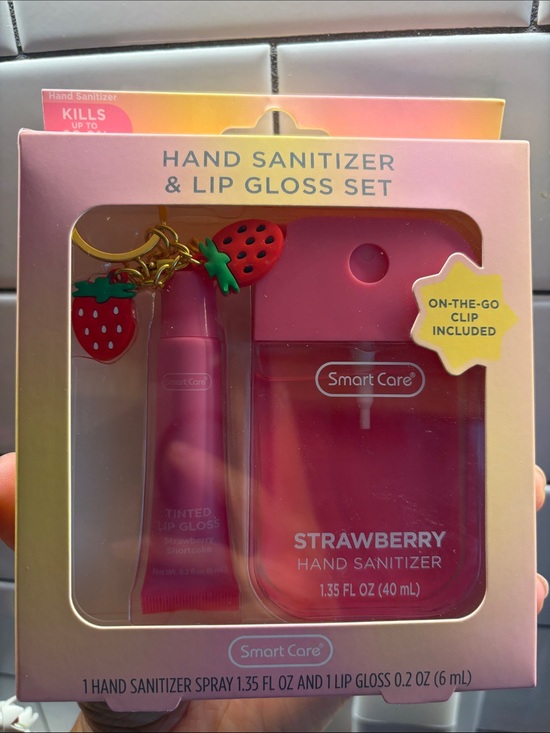 Other - Strawberry Pink Hand Sanitizer & Lip Gloss Set